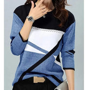 Women's Geometric Colorblock Cutout Knit Pullover