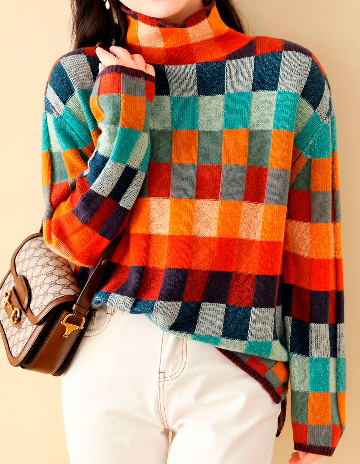 Women's Knit Turtleneck Sweater with Elegant Cut