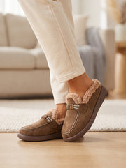 Women's Faux Suede Moccasin Slippers Fur Lined