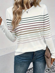 Women's Multi Stripe Crewneck Knit Tee