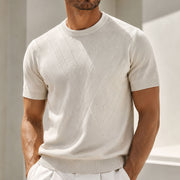 Men's Textured Knit Crew Neck T-Shirt
