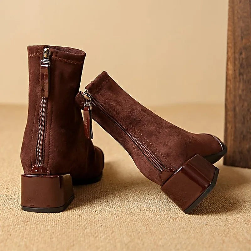 Women's Pointed Cap Toe Heeled Booties