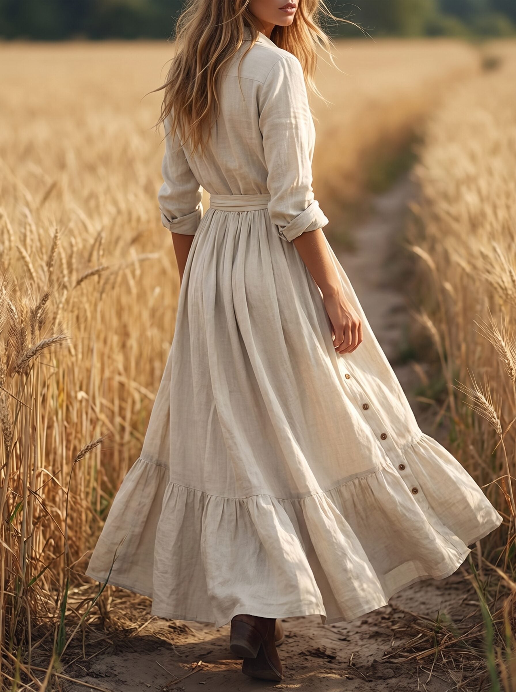 Women's Vintage Neckline Evening Dress in Cream