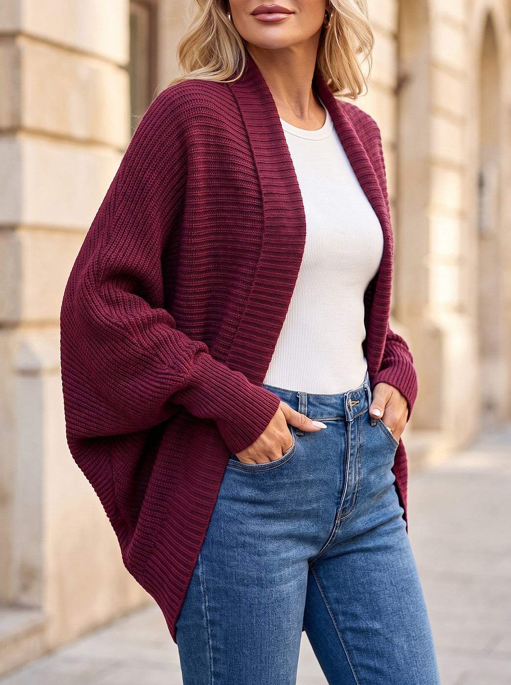 Women's Cocoon Shawl Collar Duster Cardigan