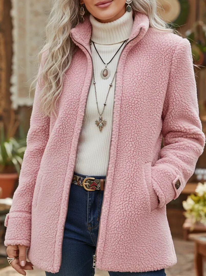 Women's Zip Up Stand Collar Jacket