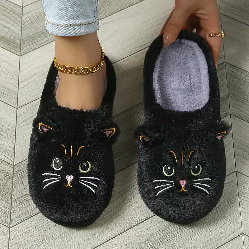 Women's Cat Ear Plush Winter House Slippers