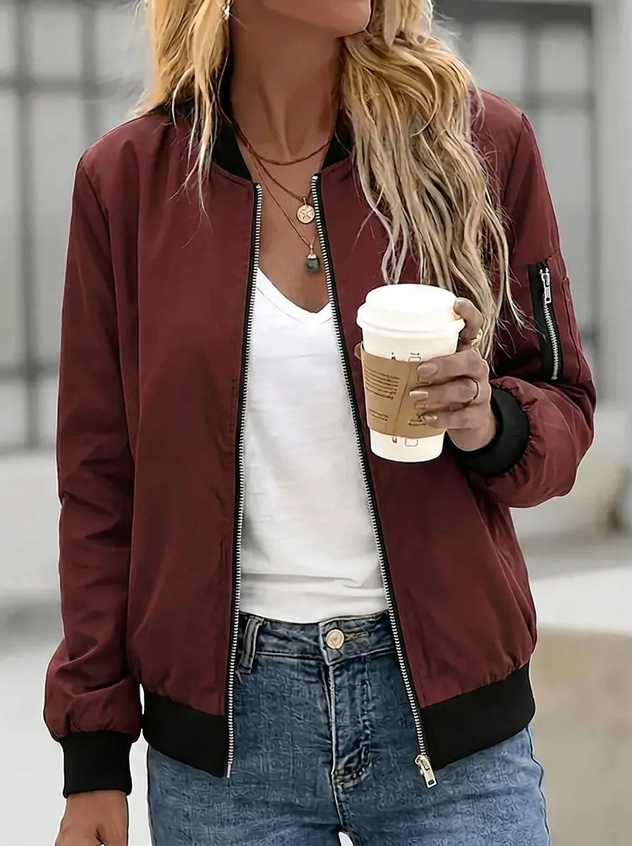 Women's Lightweight Full Zip Bomber Jacket