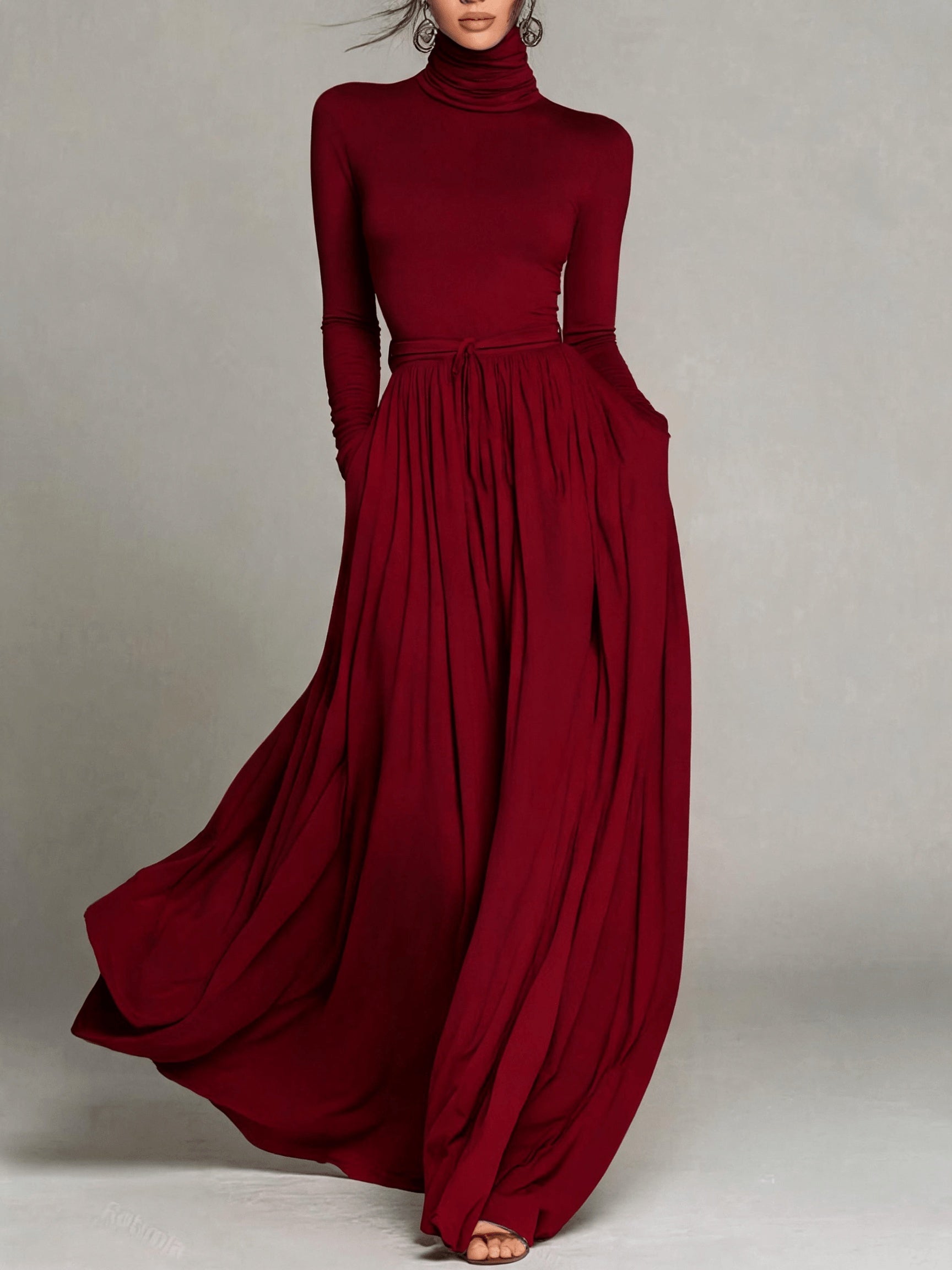 Women's Vintage Neckline Evening Dress in Orange