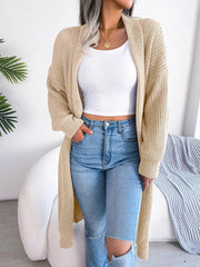 Women's Ribbed Open Front Duster Cardigan