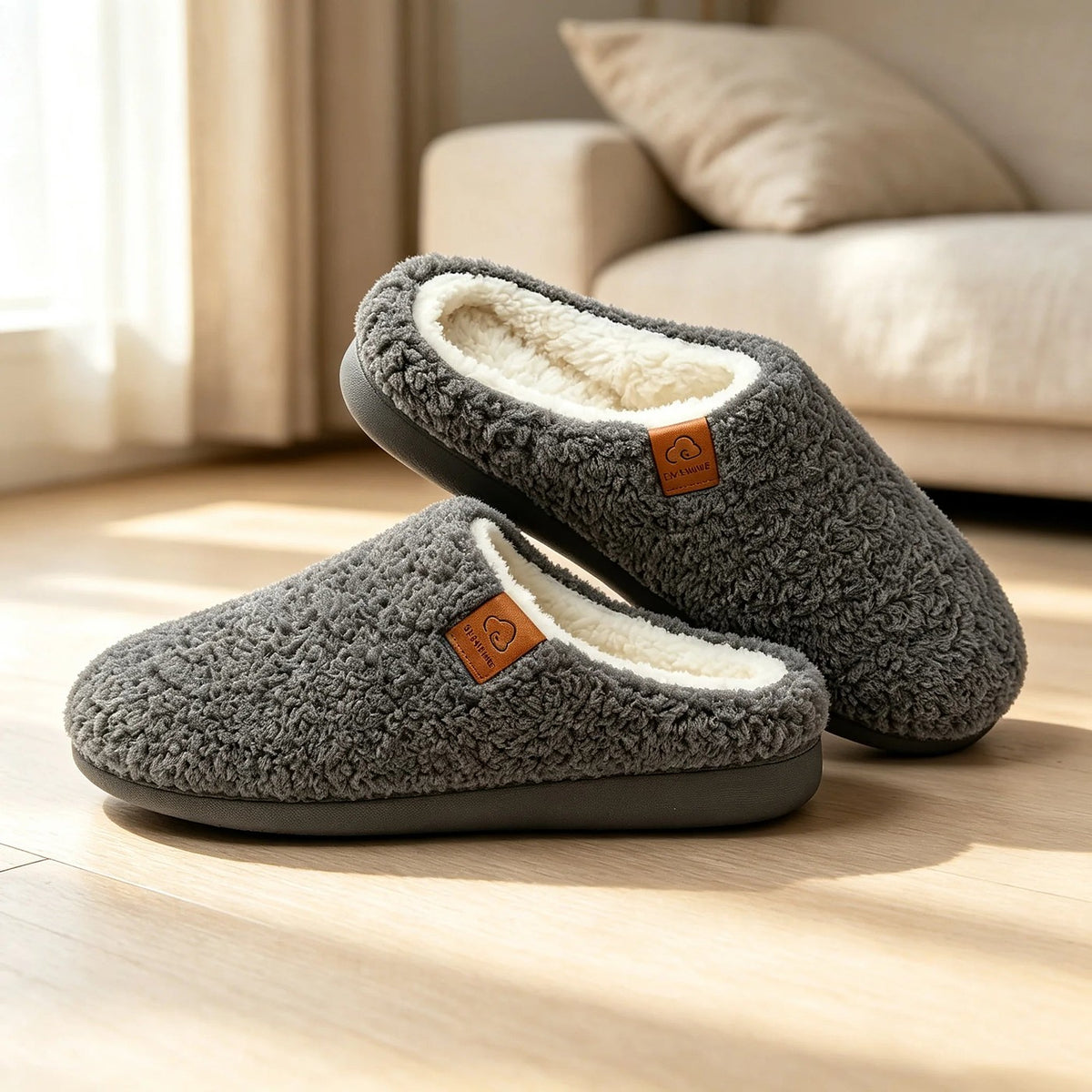 Women's Fuzzy Memory Foam House Slippers