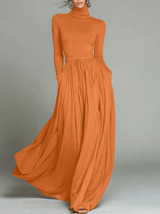 Women's Vintage Neckline Evening Dress in Orange