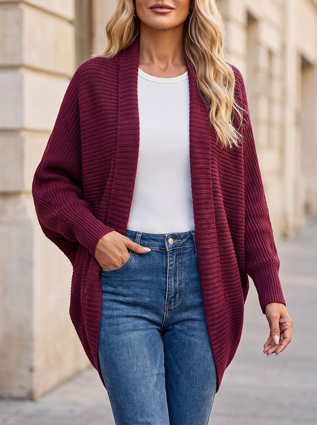 Women's Cocoon Shawl Collar Duster Cardigan
