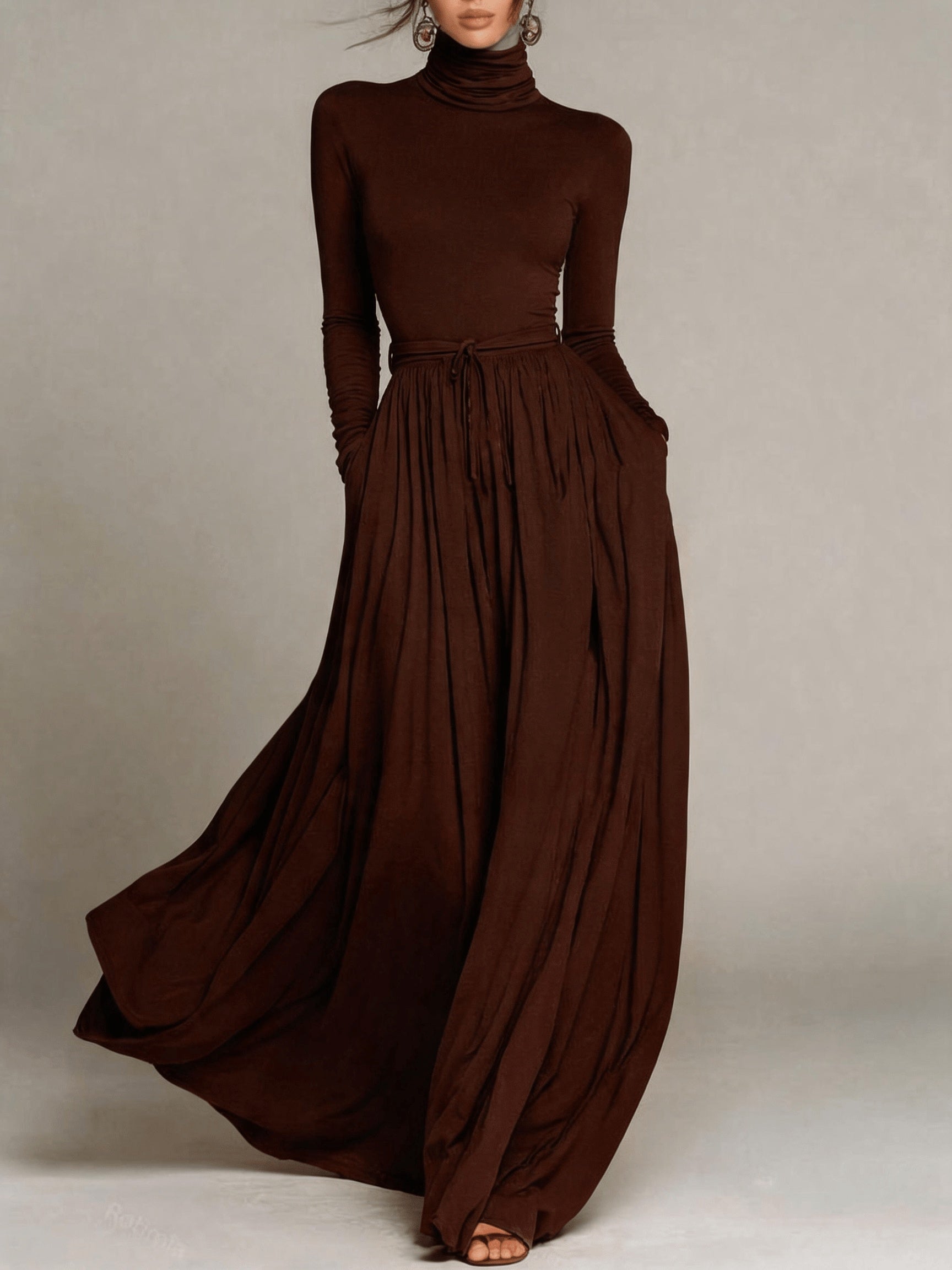 Women's Vintage Neckline Evening Dress in Orange