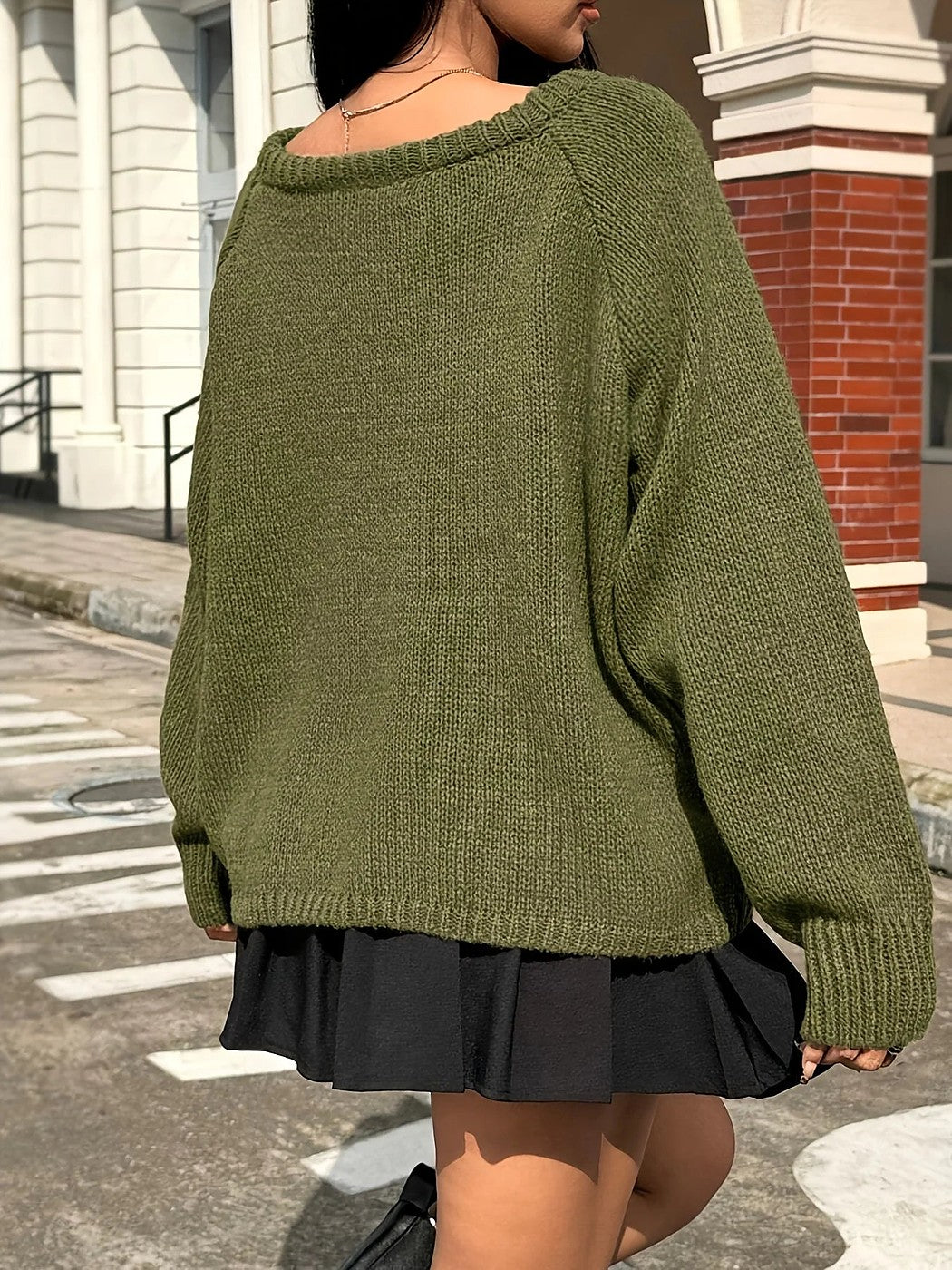 Women's Oversized Boat Neck Knit Pullover