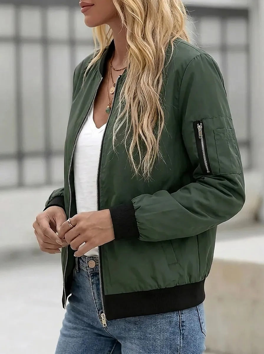 Women's Lightweight Full Zip Bomber Jacket