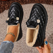 Women's Quilted Fur Lined Slipper Loafers
