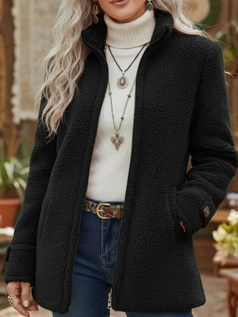 Women's Zip Up Stand Collar Jacket