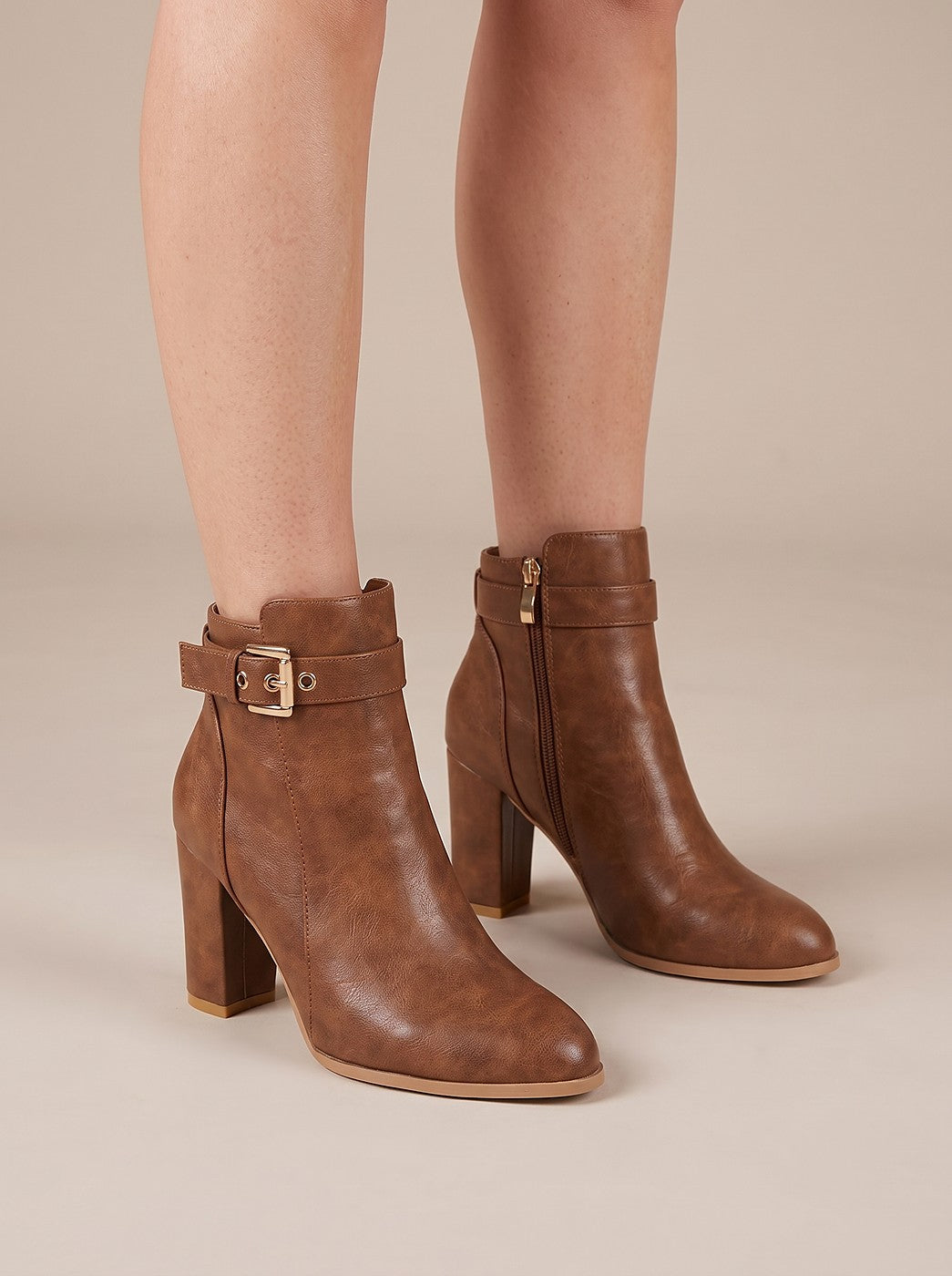 Women's Pointed Toe Buckle Ankle Boots