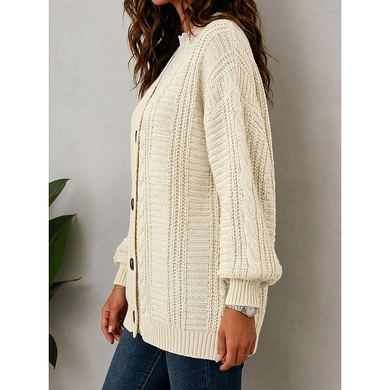 Women's Chunky Cable Button Cardigan