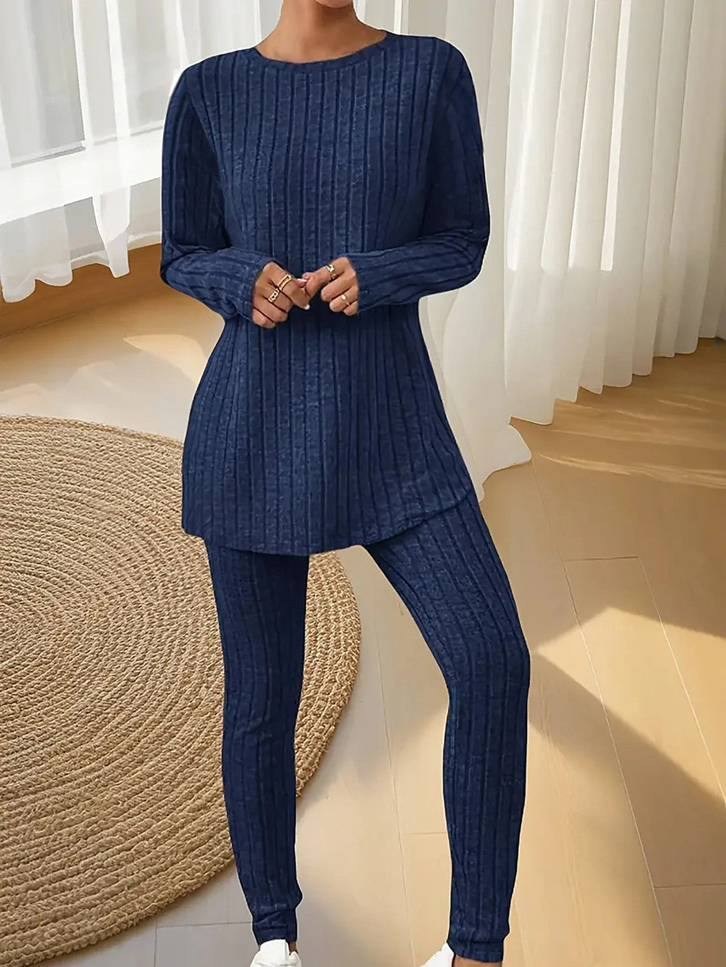 Women's Ribbed Legging Matching Set Long Sleeve