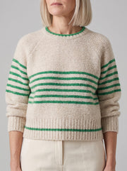 Women's Fuzzy Knit Stripe Winter Sweater