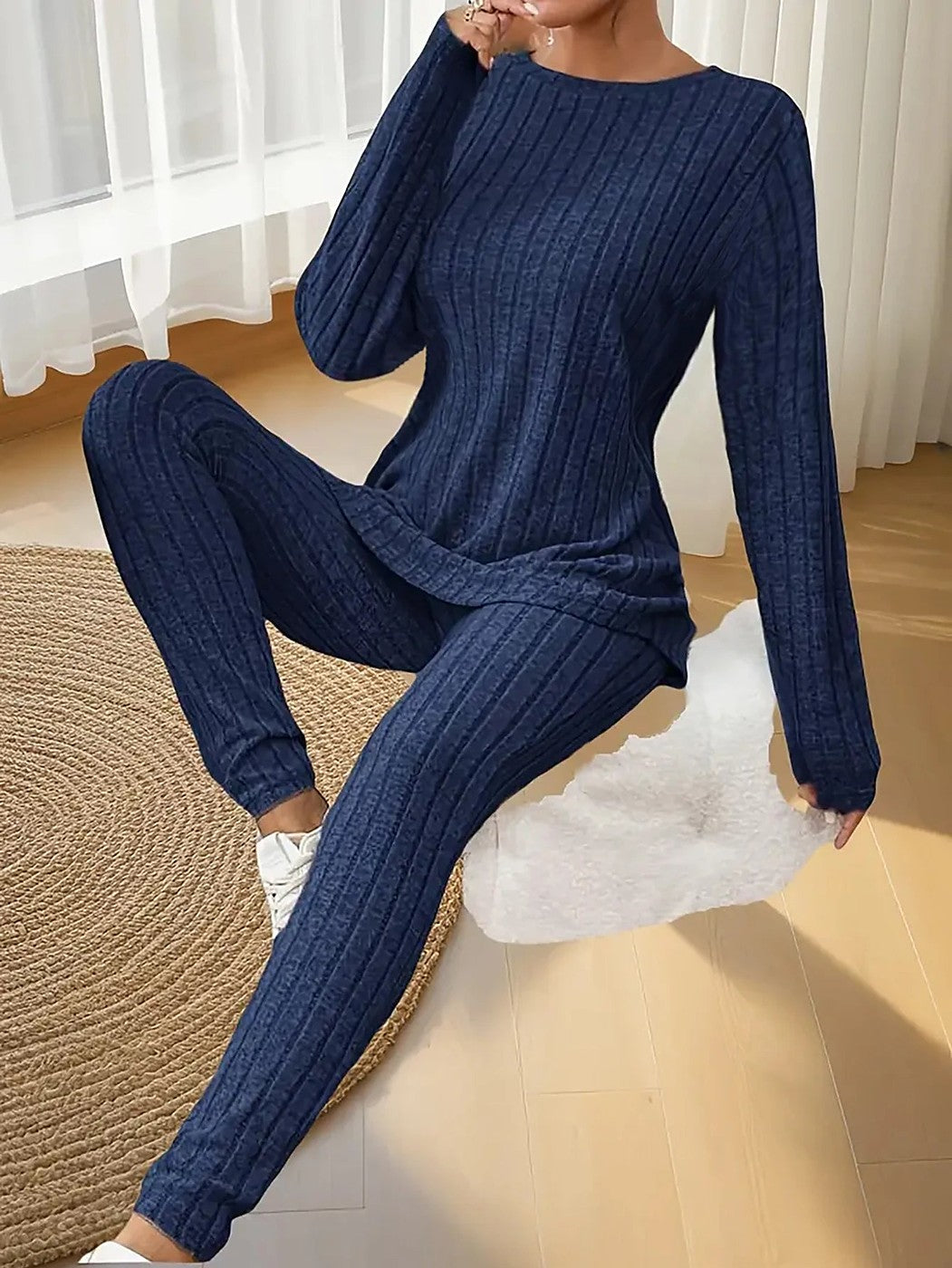 Women's Ribbed Legging Matching Set Long Sleeve