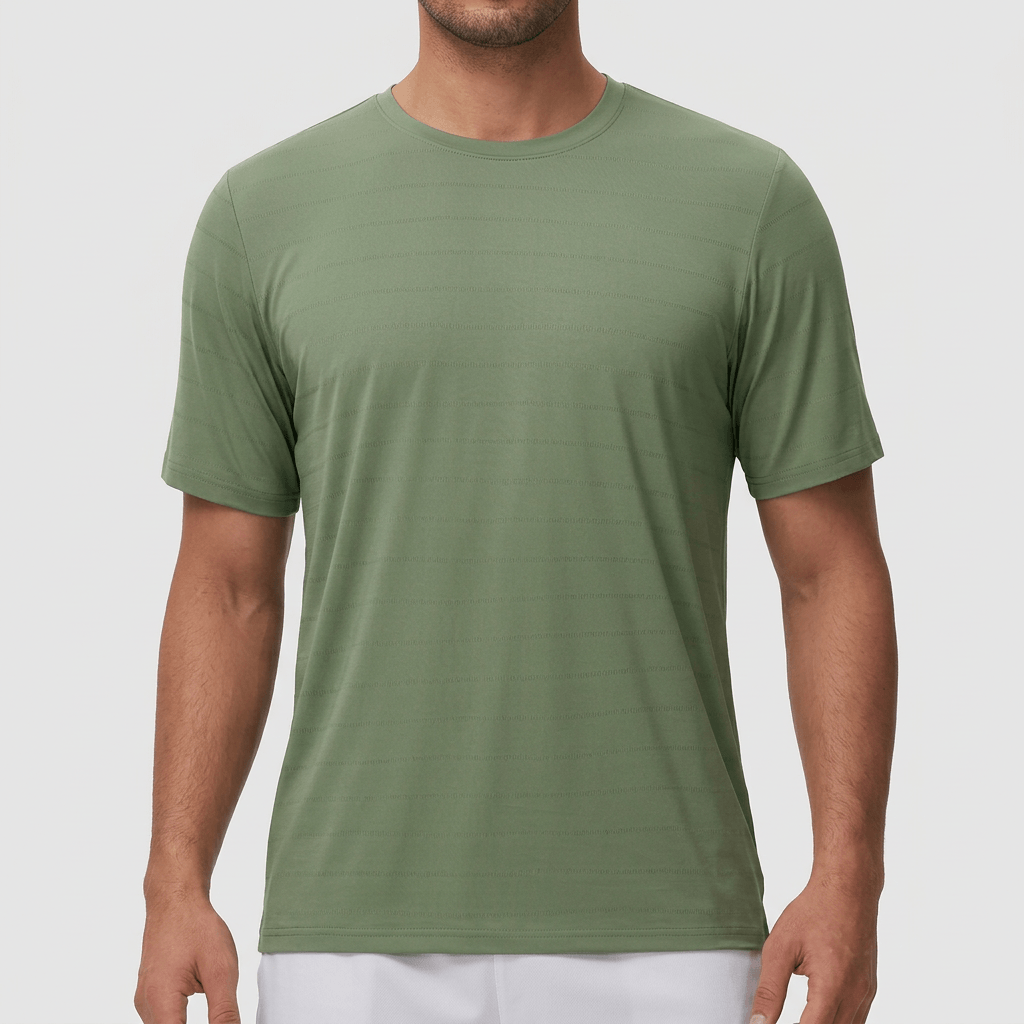 Bluzeo | Soft nylon blend crew neck T-shirt
