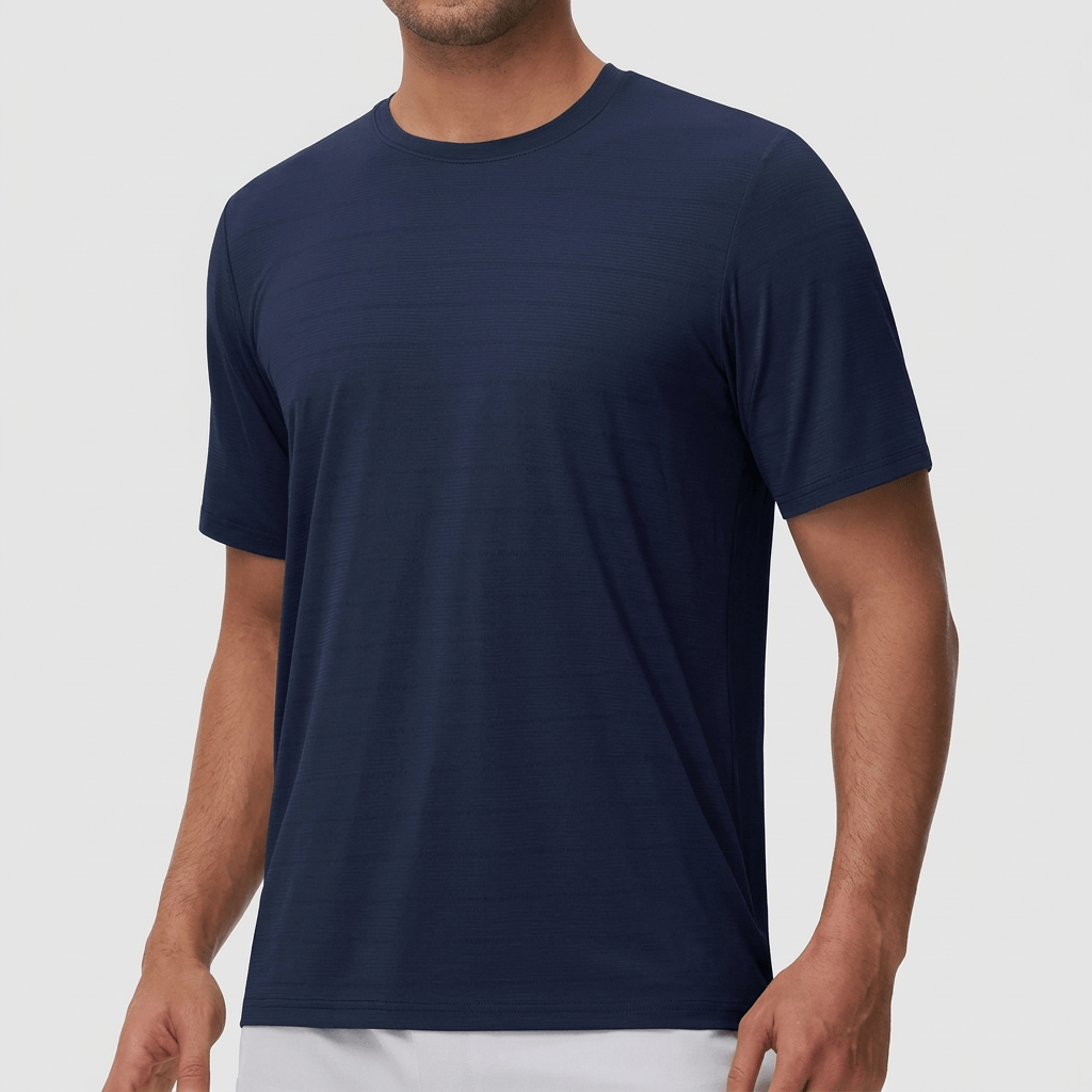 Bluzeo | Soft nylon blend crew neck T-shirt