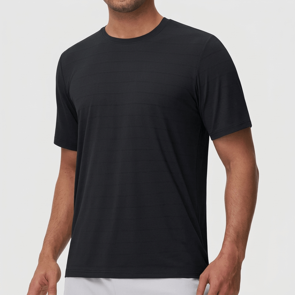 Bluzeo | Soft nylon blend crew neck T-shirt