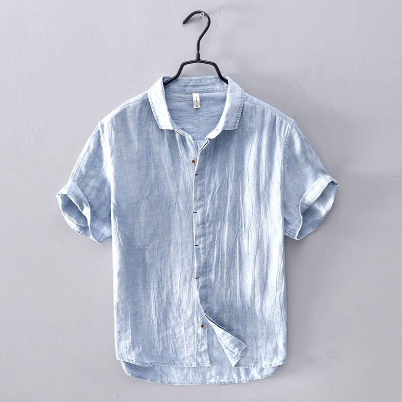 Men's 100% Linen Button-Down Shirt