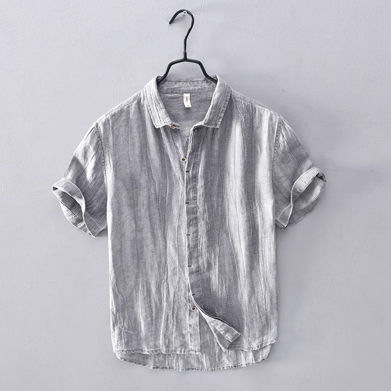 Men's 100% Linen Button-Down Shirt