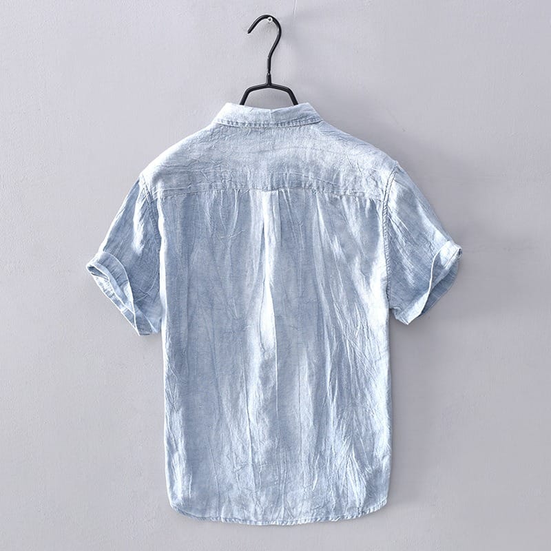 Men's 100% Linen Button-Down Shirt