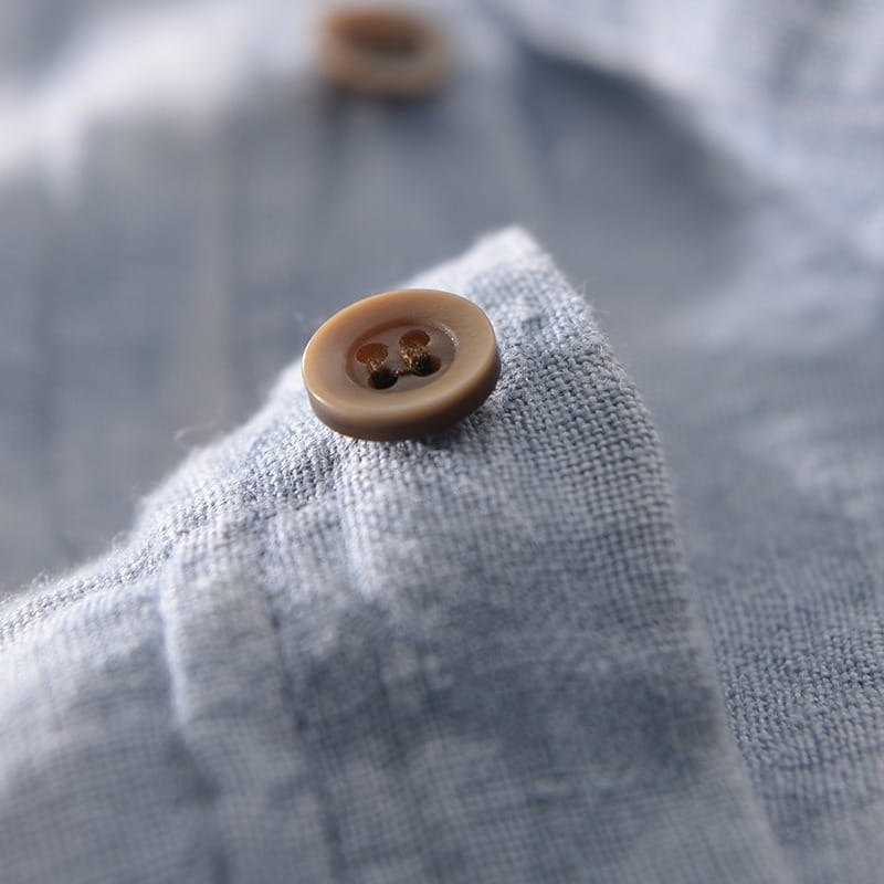 Men's 100% Linen Button-Down Shirt
