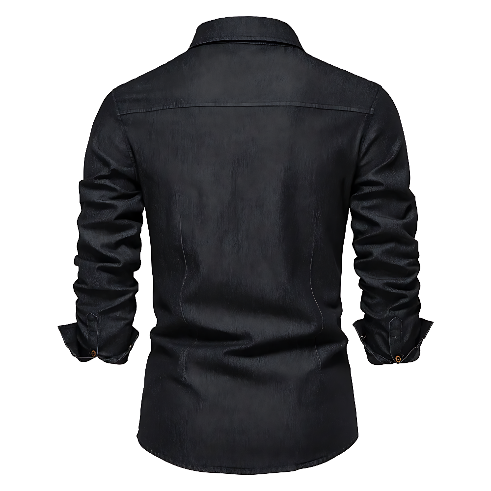 Men's Adaptive Fit Cotton Denim Button-Down Shirt