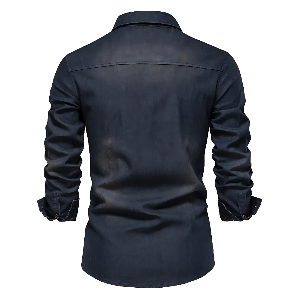 Men's Adaptive Fit Cotton Denim Button-Down Shirt