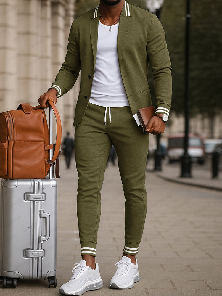 Men's Athletic Inspired Blazer Pants Set