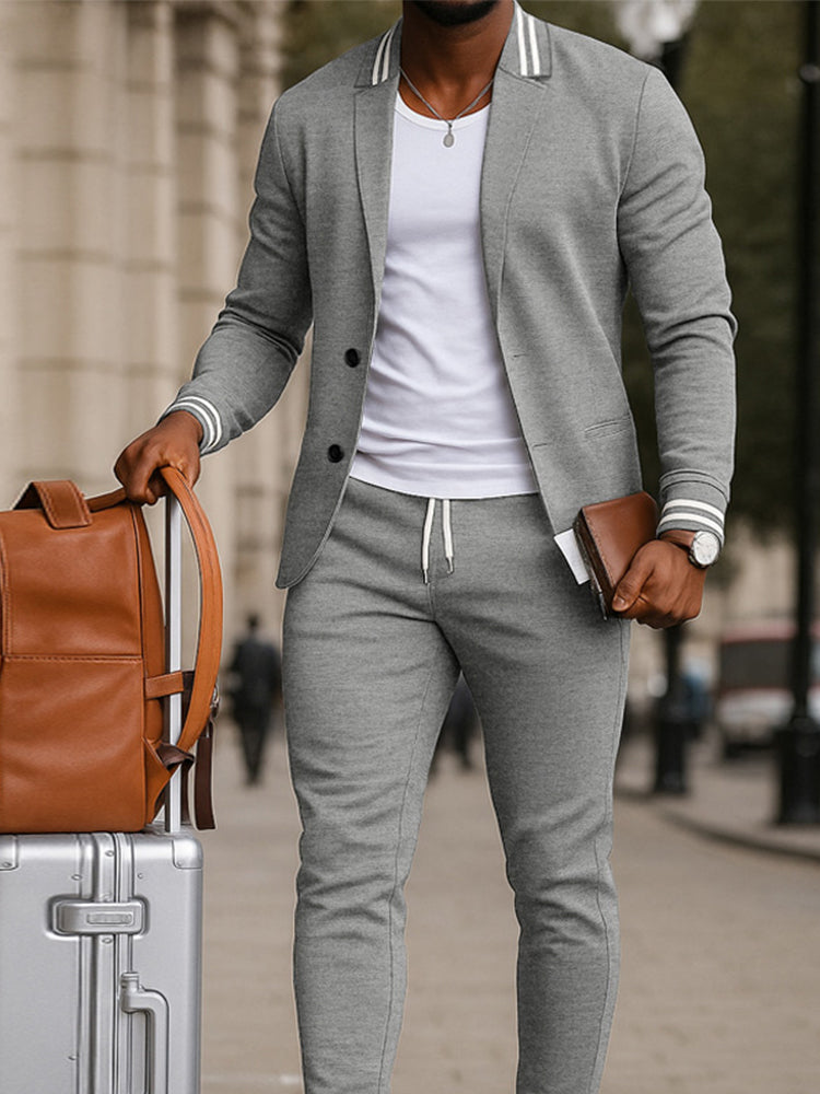 Men's Athletic Inspired Blazer Pants Set