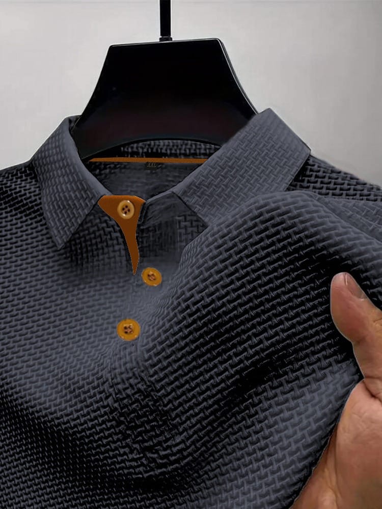 Men's Basketweave Spandex Blend Polo Shirt