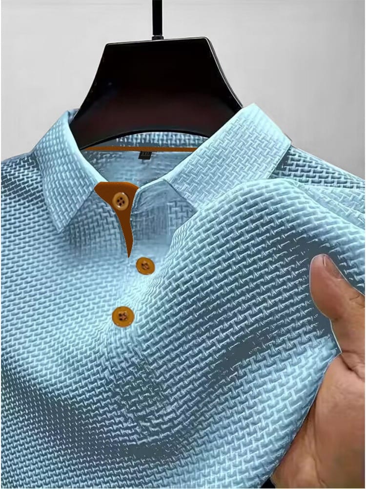Men's Basketweave Spandex Blend Polo Shirt