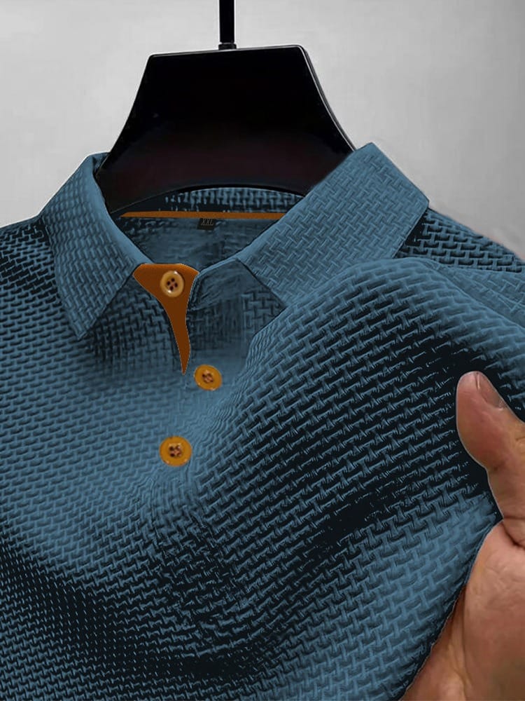 Men's Basketweave Spandex Blend Polo Shirt
