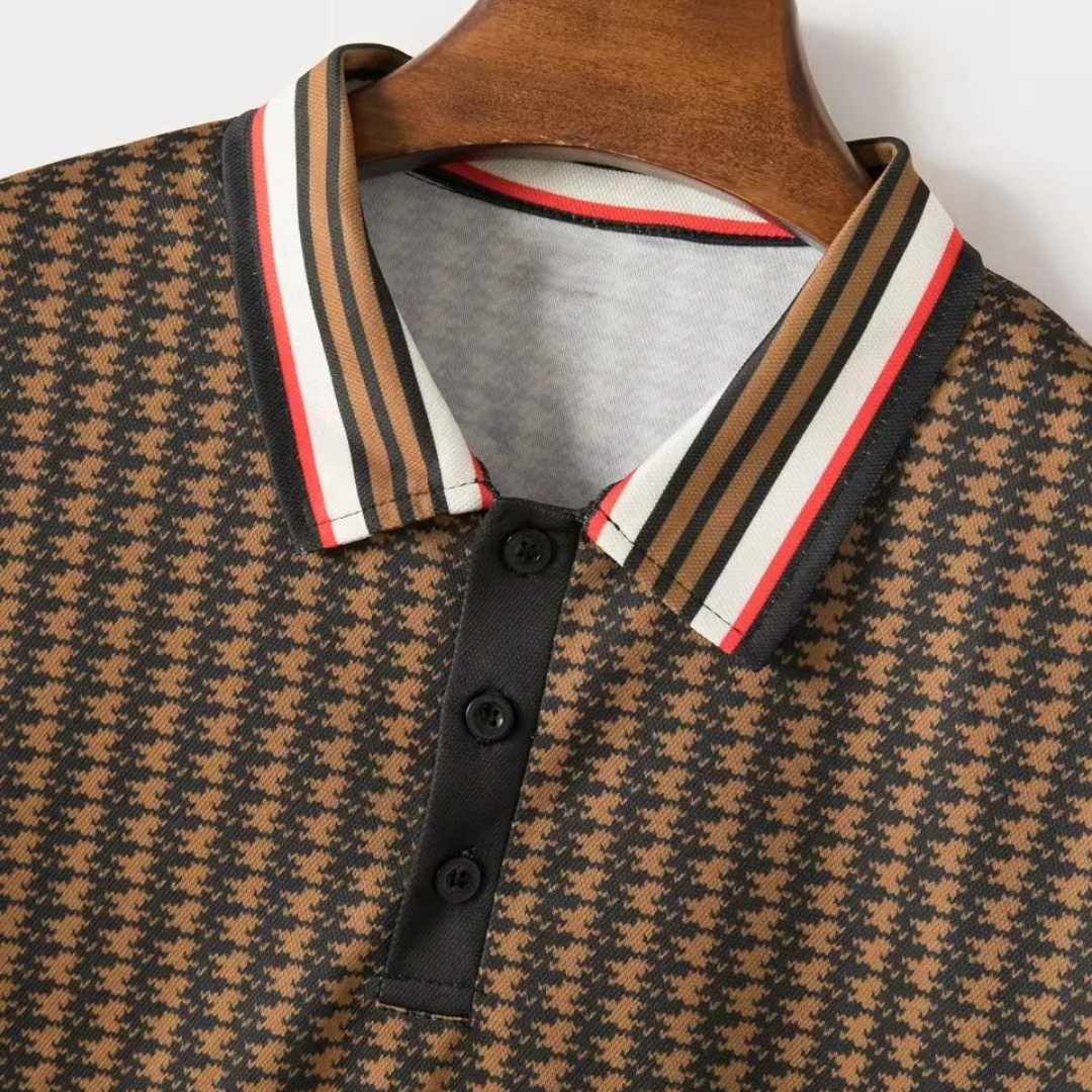 Men's Bold Plaid Short Sleeve Polo Shirt