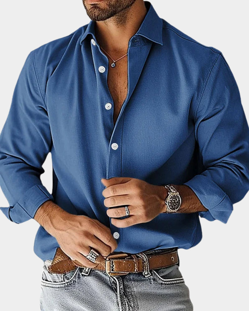 Men's Breathable Casual Button-Down Shirt