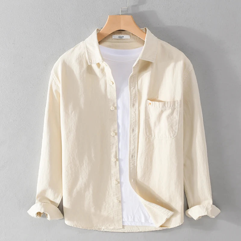 Men's Breathable Cotton Button-Down Dress Shirt