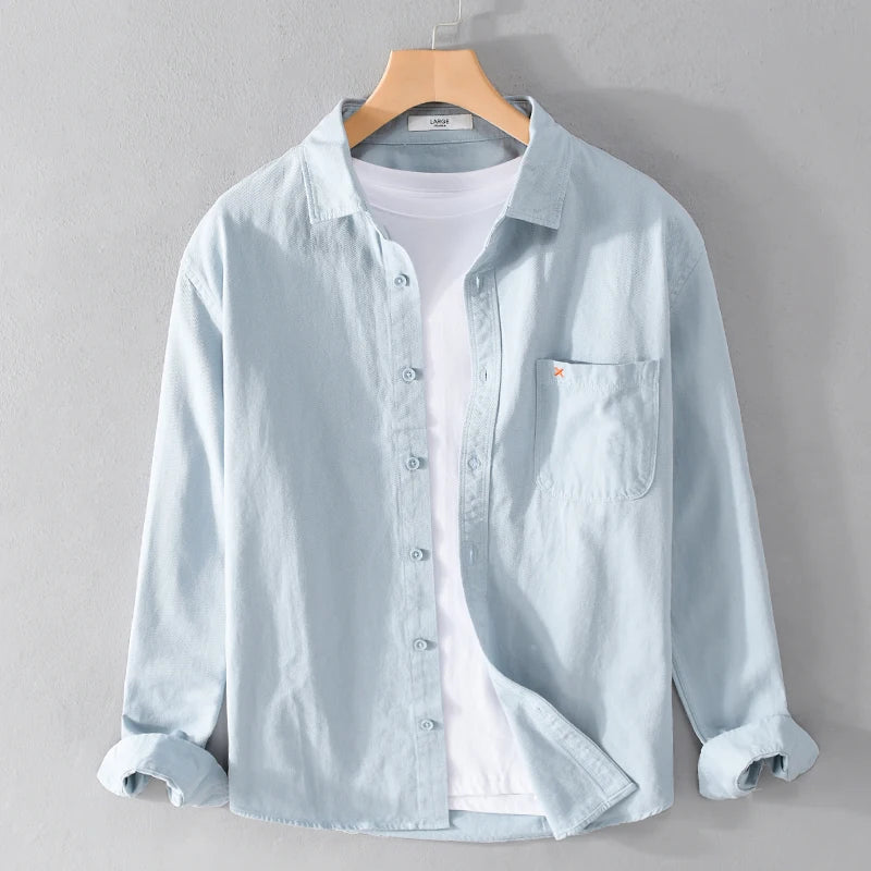 Men's Breathable Cotton Button-Down Dress Shirt