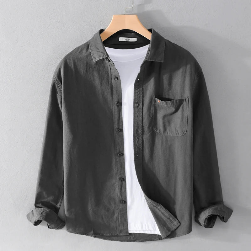 Men's Breathable Cotton Button-Down Dress Shirt