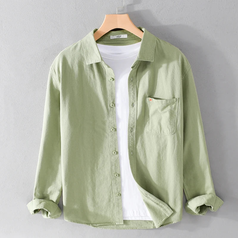 Men's Breathable Cotton Button-Down Dress Shirt