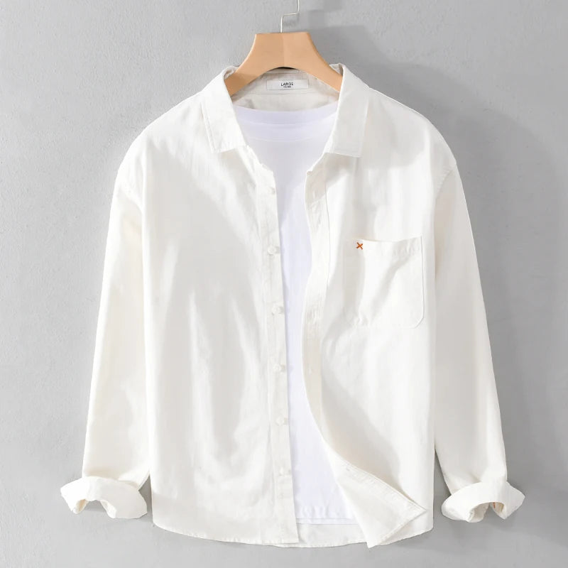 Men's Breathable Cotton Button-Down Dress Shirt