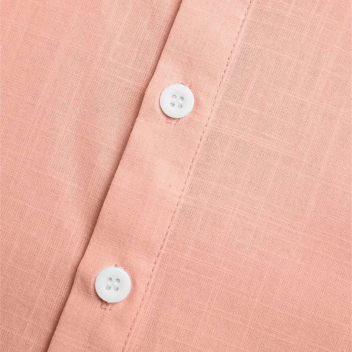 Men's Breathable Cotton Linen Button-Down Shirt