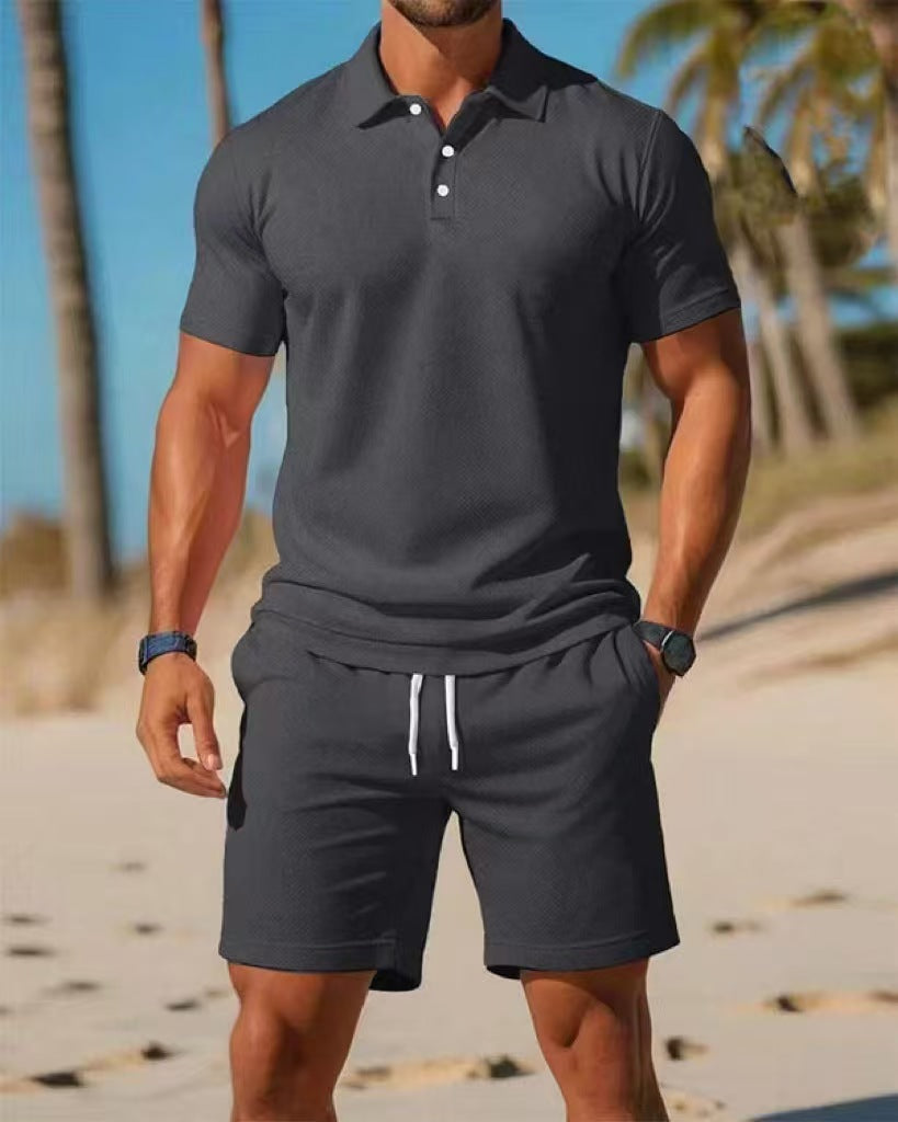 Men's Breathable Fabric Short-Sleeved Suit