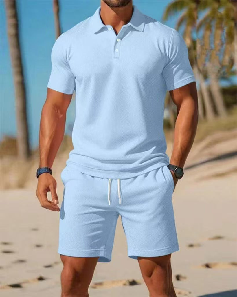 Men's Breathable Fabric Short-Sleeved Suit